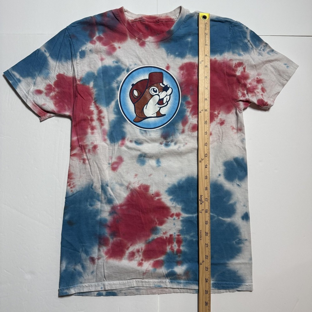 Buc-ee's 2022 Tie Dyed 4th of July Let's Get Poppin' Men Small T-Shirt Fireworks - Picture 5 of 6